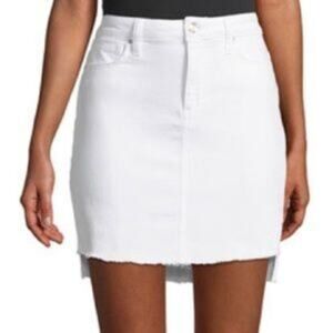 Joe’s Jeans Joy White Frayed Step Hem Denim Mini Skirt 26